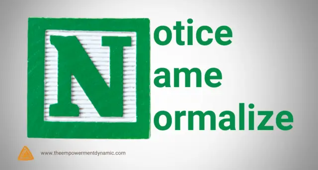The 3 N’s – Notice, Name, and Normalize