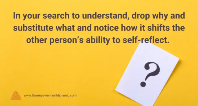Ask “What” More Than “Why”